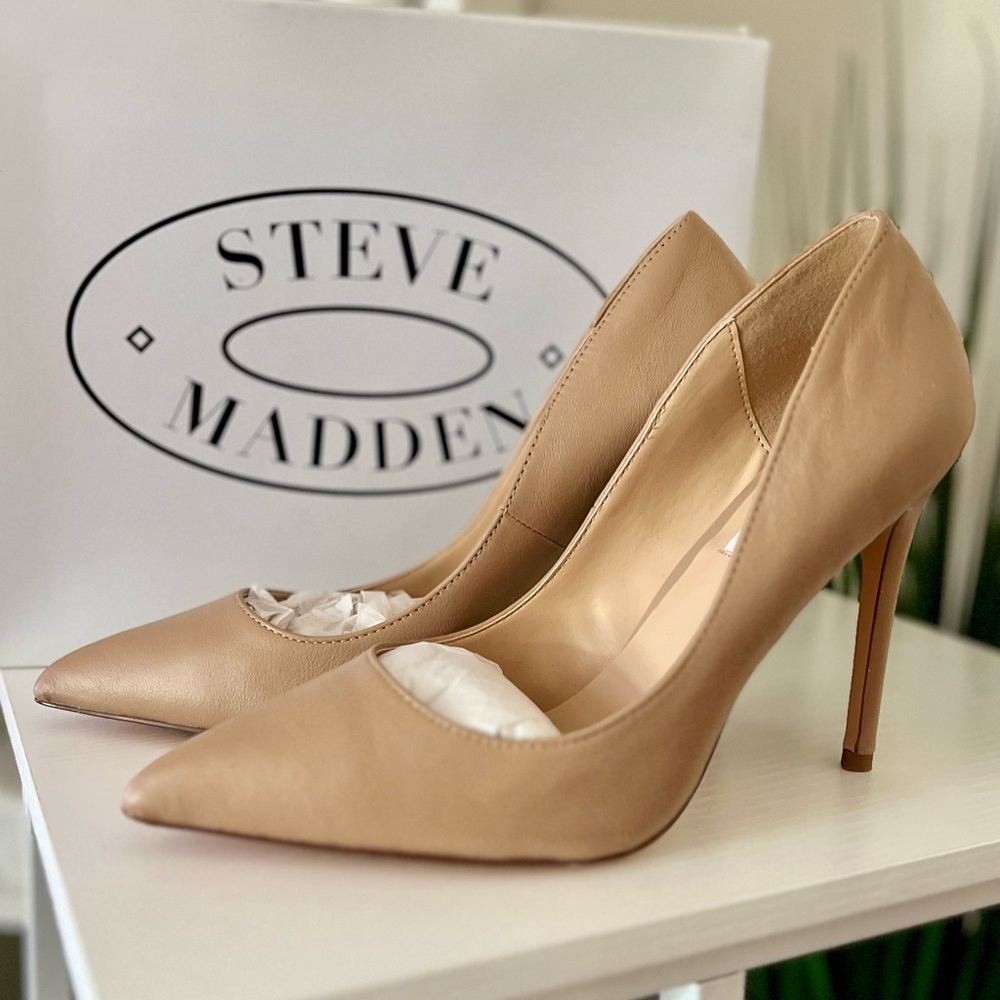 STEVE MADDEN ORKID HEELS - NATURAL - WOMEN’S SIZE 8.5